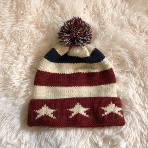 Forever 21 - Stars & Stripes Beanie with Pom Pom